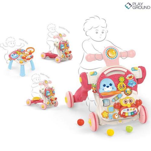 [하늘썬별]4 in 1 해피 걸음마 붕붕카 에듀 테이블 핑크 huanhe0827