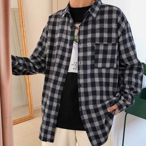 데일리 레이어드핏 남성 캐주얼 체크 긴팔 셔츠 남방[WE70434]