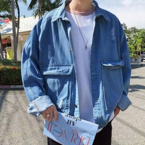 기타제조사 [셀럽하우스]남성 EHFS9781 방한 워싱 스타일 디자인 포인트 데님 자켓 여행