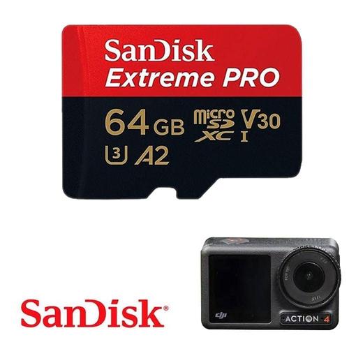 DJI 오즈모 액션 4 호환 액션캠 마이크로 SD 저장 카드 64GB WFN626P