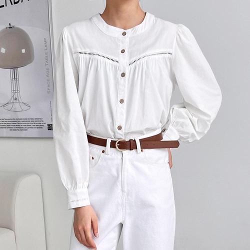 [셀럽하우스]KPP AOTC9541 8056 여자앵콜 펀칭블라우스 루즈핏 여성 겨울 전