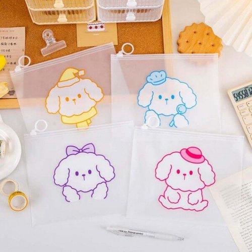 [모노무드]MNO 칼라 바둑이 pvc 비닐지퍼백 구디백 반투명 케이스 세면도구 지퍼백