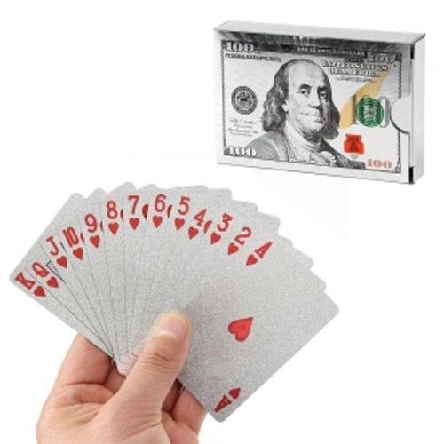 [주식회사 금수저몰]100달러트럼프카드(실버)바이시클홀덤카드게임 (WFHWOV9)