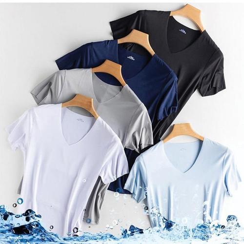 명화수산 남자 여름 시원한 반팔 티셔츠 기본 브이넥