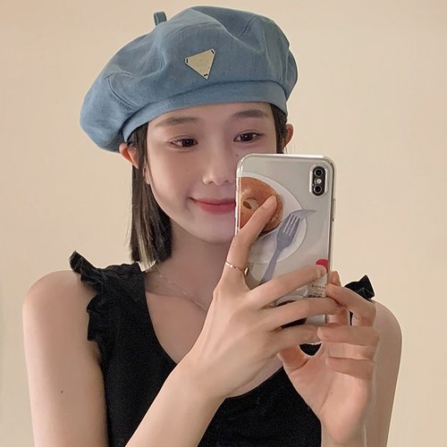 [루즈루나] 앙르 데님 여자 빵모자 봄 가을 베레모 화가모자