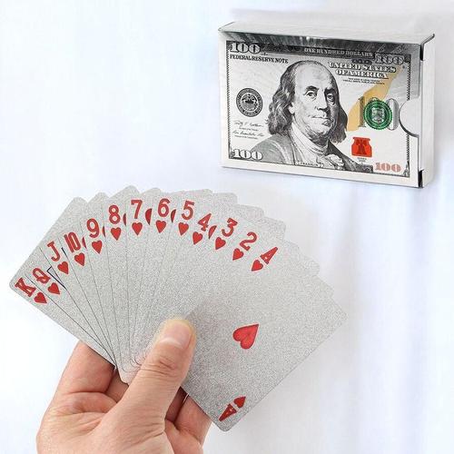 [오너클랜]PrimeBulk 100달러 트럼프카드(실버) 홀덤 카드게임 (WFHTWVE)