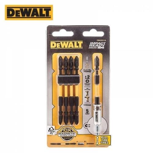 디월트 110mm 양날 십자 토션비트 세트+자화기(5개입) DWA2SD110 WB84595