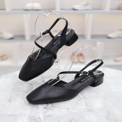 [블리아르]모던 청키힐 사선 스트랩 슬링백 샌들 4cm BLMD31077_GN