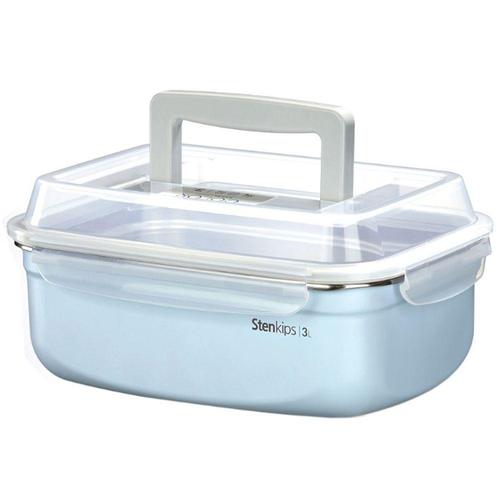 기타상세참조 보관용기 KOMAX 컬러스텐킵스 직사각 3L (핸들형) 2개 이유식보관 HWC18991