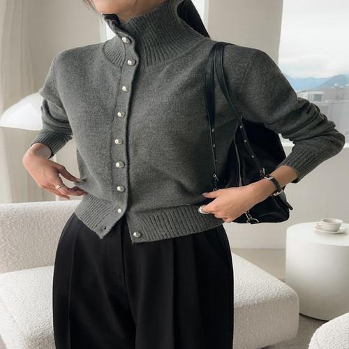 [다바걸][D&B made] [더 니트]홀덤실버울니트가디건