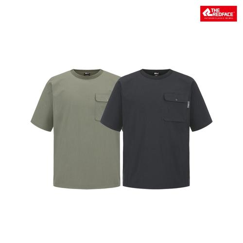 [레드페이스][레드페이스 본사] 포켓우븐라운드하프티셔츠 REWMTSMBE616