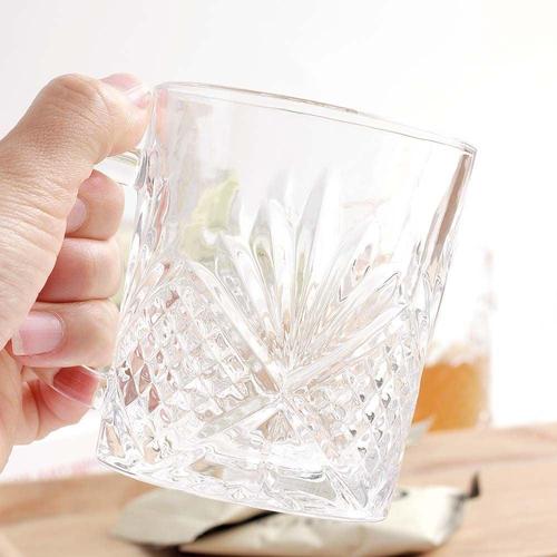 BDM 머그잔 카페 커피 손잡이물컵 아이스 글리스 유리 라떼 250ml