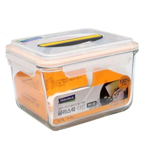 오너클랜 핸디 내열유리 밀폐용기 3700ml 김치통 대용량 보관 반찬 냉장고 정리 WFOFTQR