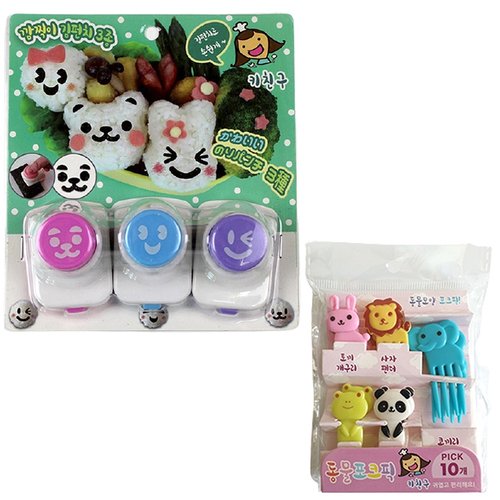 깜찍이 김펀치 3종세트 + 동물 포크픽 5종 x 2p 세트