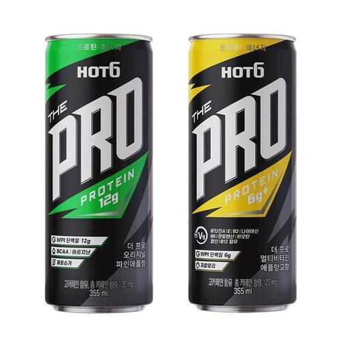 [롯데]핫식스 더프로 355ml 오리지널 파인애플 12캔+ 멀티비타민 애플망고 12캔 (33108109)