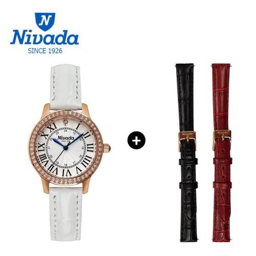 [니바다][NIVADA] 니바다 1+2 체인저블 여성용 가죽시계 3015 (3가지연출)