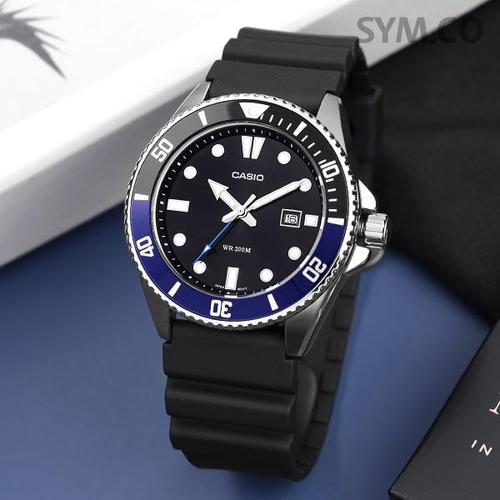 카시오 MDV-107-1A2 흑새치 배트맨 콤비 다이버 스포츠 남자 우레탄 시계 c