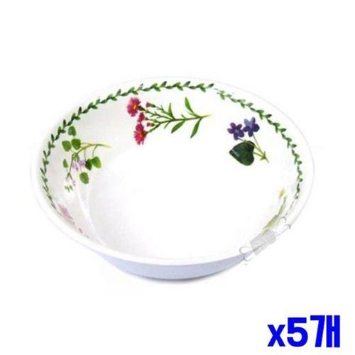 에이치플러스몰 가벼운 멜라민재질 원형볼 19x5.7cm x5개 식기류 접시 (WF7D60F)