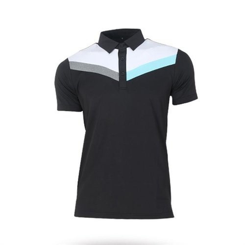 명화수산 남성 여름 하프 배색 브이 반팔 티셔츠