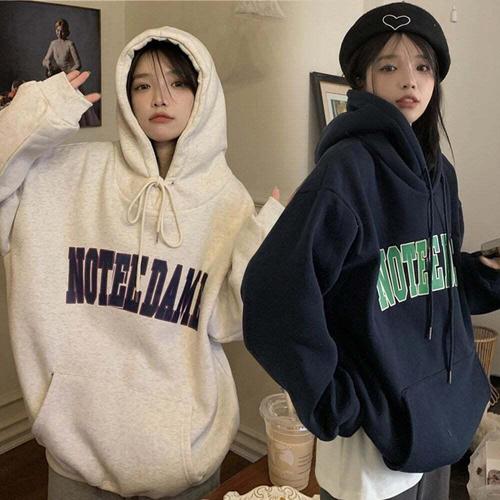 [셀럽하우스]여성 GUGC4388 오버핏 스타일 레터링 포인트 패션 후드 티셔츠