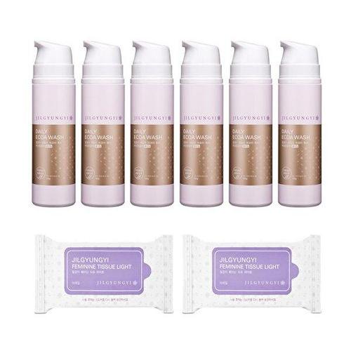 [질경이]에코아워시 폼(150g) 6개 + 페미닌티슈 라이트(10매입)2개