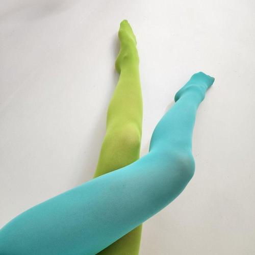 패션아이템 컬러 비비드 반반 투톤 여성 팬티스타킹