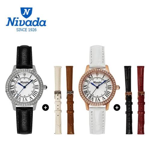 [니바다][NIVADA] 니바다 1+2 체인저블 여성용 가죽시계 2종중 택1 (3가지연출)