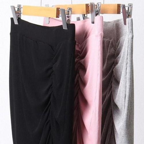 에이치플러스몰 골지 스판 셔링 롱스커트 306D983S 빅사이즈 WD548BE