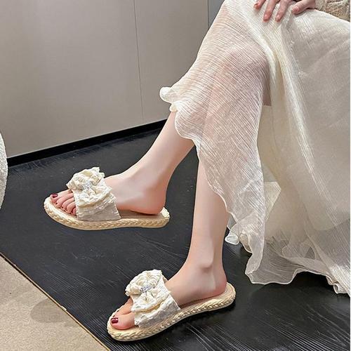 [XBJ71761]리본장식 말랑폭신 큐빅포인트 여성스런 여름