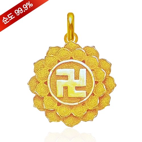 [(주)혼골드모아][골드모아]순금 불교 펜던트 18.75g 24K [꽃잎만자]