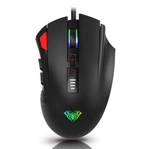 에이치플러스몰 JMds QSENN AULA RGB 사이드 버튼 커스텀 게이밍 마우스 (H512) WFKJ0YG