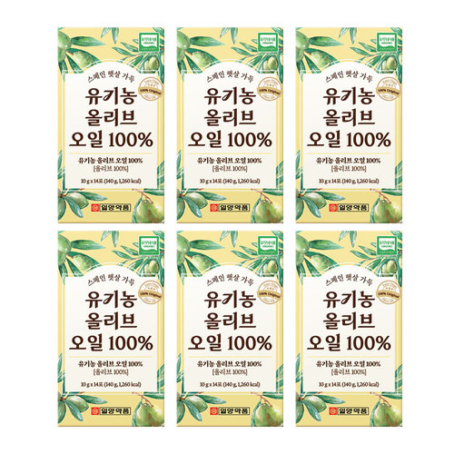 일양약품 유기농 올리브 오일 100% (10ml x 14포) 6박스