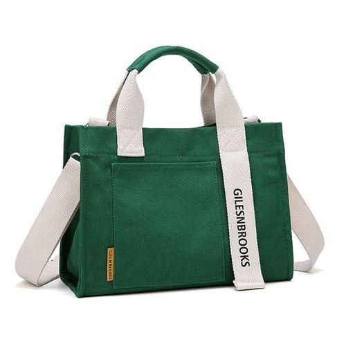 셀러허브 [OFJ76123]컬러 레터링 캔버스천가방 쇼핑 크로스백