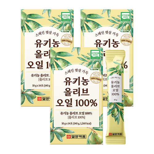 일양약품 유기농 올리브 오일 100% (10ml x 14포) 3박스