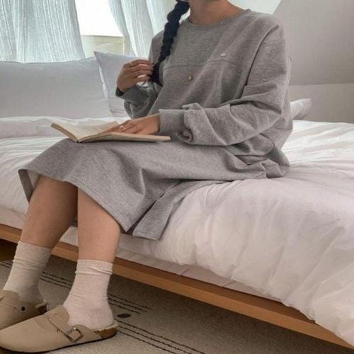 의류 여성 3컬러 롱원피스 홈웨어 무지원피스 WFLMT0Q