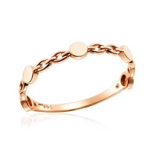 한화갤러리아㈜ 갤러리아_[비앤비골드] 14K 플랫 원형볼 링크 고리 체인 반지 SRS42124