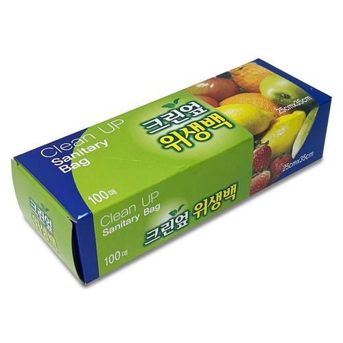 주방용 위생백 100매 중형 식료품 보관 비닐 봉투 (WF76156)