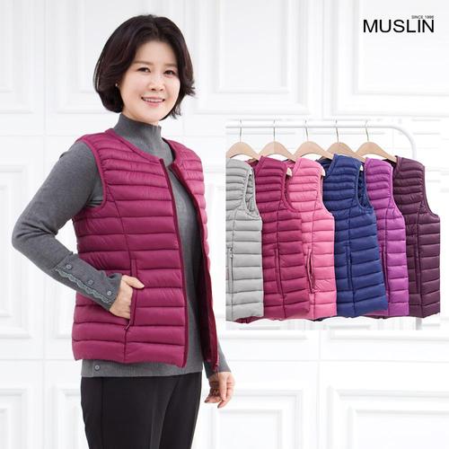 엄마옷 웰론 패딩 라운드 조끼 VE515763 중년여성의류/60대/70대/마담/빅사이즈/할머니옷