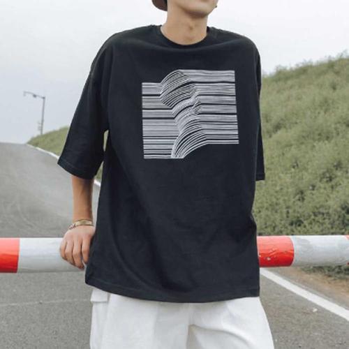 명화수산 남성 여름 의류 베이직 프린팅 반팔 티셔츠