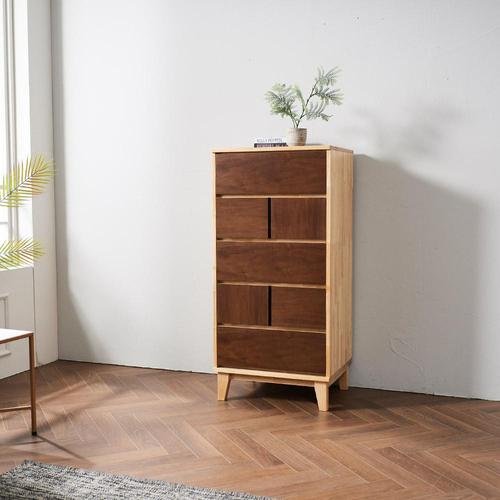 데네트 고무나무 원목 5단 서랍장 600