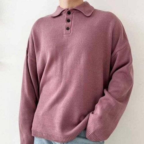 기타제조사 [셀럽하우스]빅사이즈 ROKS6161 인기 남자 넥카라 단추 소프트 컬러 니트 스