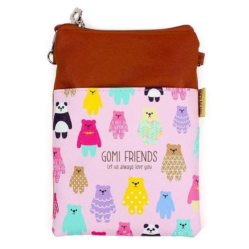 셀러허브 [XBI76183]디자인콩 고미프렌즈 크로스 파우치 브라운