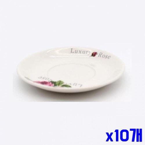 WL 장미 프린팅 커피받침 130x20mm x10개 주방식기 접시 WFLQYHP