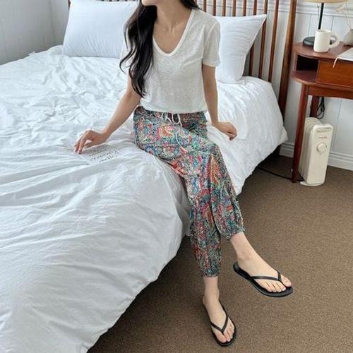 [하프클럽][에이치플러스몰]오리엔탈패턴 밴드 썸머 트렌디여름용 조거바지