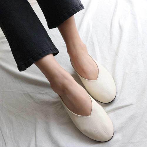 리얼 소가죽 플랫 슈즈 여자 친구 편한 신발 선물 (W5C3D83)