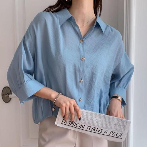 |CSH2ECC|블소아 놈코어 스프링 오버핏 오피스 여성 블라우스