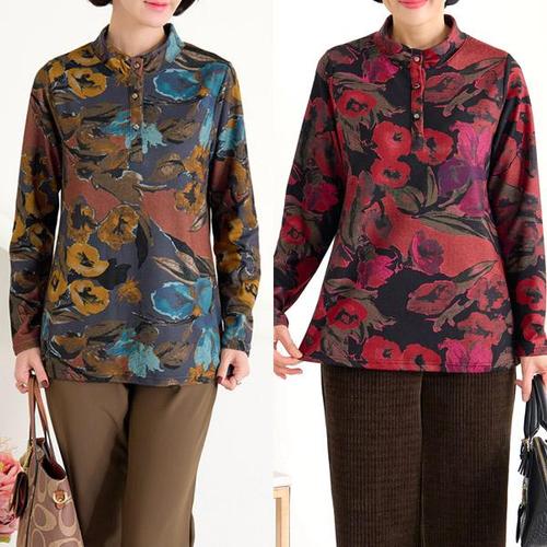 로즈맘 [엄마옷 로즈맘] 레핀차이나반오픈기모티셔츠