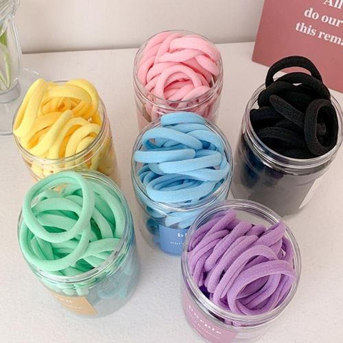 잃어버려도 걱정없는 대용량 머리끈 파스텔 투톤 50개 WFG1QOE