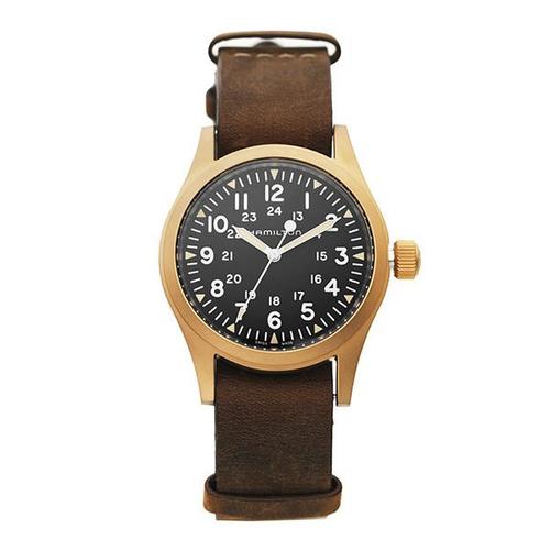 기타제조사 [편집샵 블레스]해밀턴 남성 가죽 시계 카키필드 메카니컬 H69459530