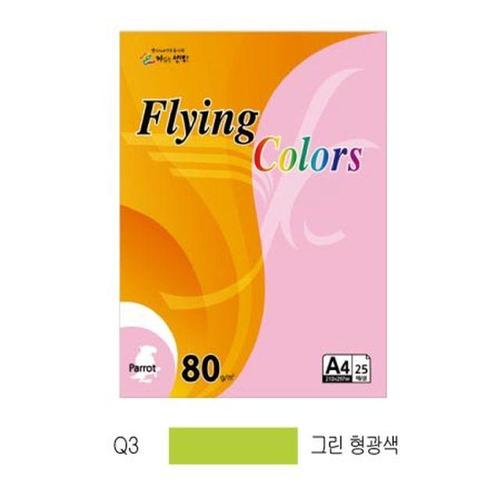 주식회사 금수저몰 플라잉컬러 패럿(Q3)(A4 80g 그린형광색 25매 팩) (WC1F6D0)